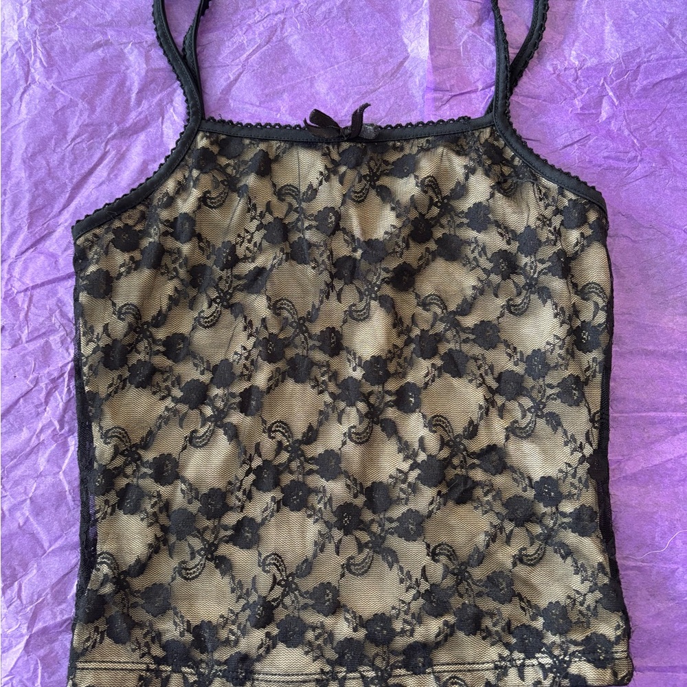 Black Lace Camisole Top